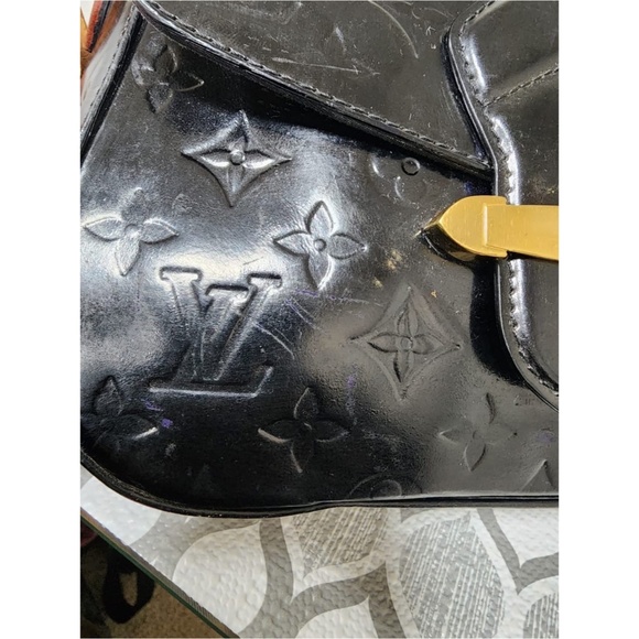 Authentic Louis Vuitton Monogram Vernis Bellflower PM Shoulder/Crossbody Bag Bla - Picture 9 of 15